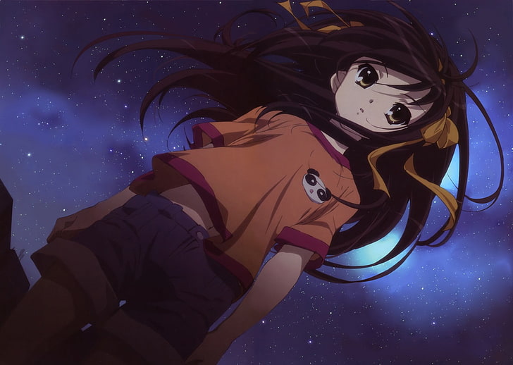 Suzumiya Haruhi, The Melancholy of Haruhi Suzumiya, anime girls, HD wallpaper