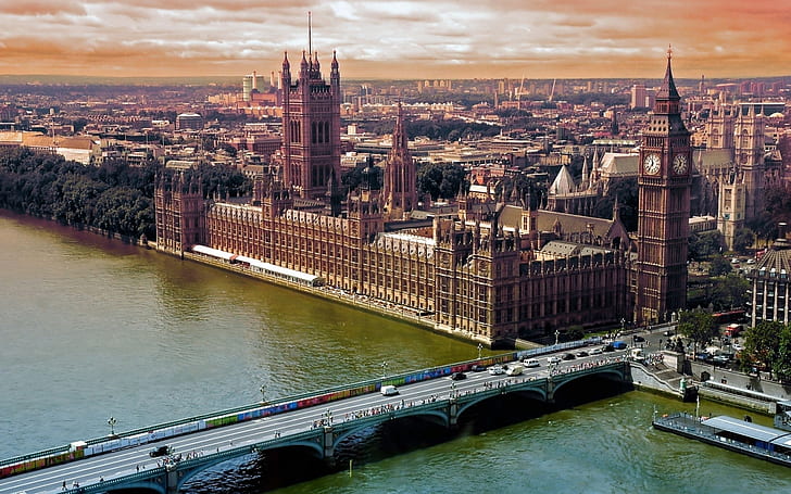 London, UK, River Thames, bridge, cityscape