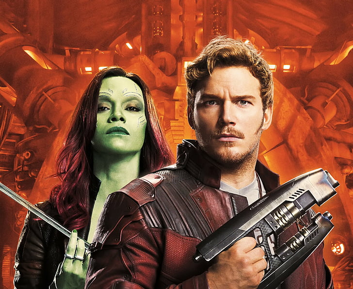 Movie, Guardians of the Galaxy Vol. 2, Chris Pratt, Gamora, HD wallpaper