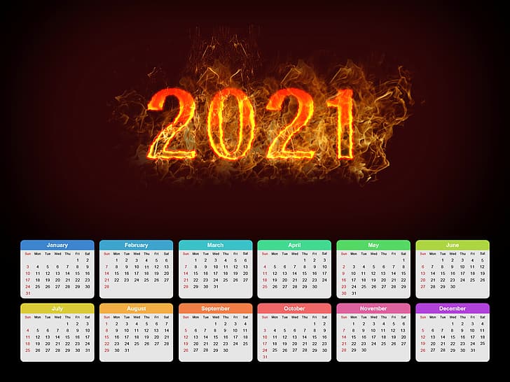 calendar, 2021 (Year), New Year, HD wallpaper