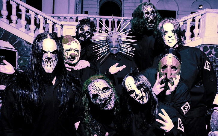 people wearing Halloween costumes, Metal, Slipknot, Nu-Metal