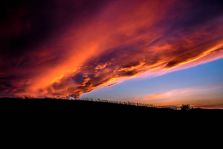 sunset, landscape, nature, clouds, cloud - sky, scenics - nature, HD wallpaper