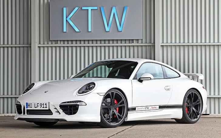 2013 Porsche 991 Carrera S By KTW Tuning, white sports coupe, HD wallpaper