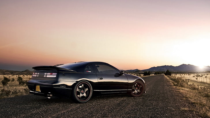 black and white coupe die-cast model, Nissan 300ZX, mode of transportation, HD wallpaper