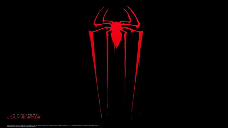 Spider-Man logo, The Amazing Spider-Man, symbols, red, black background, HD wallpaper