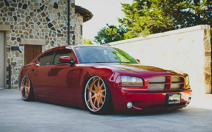 HD wallpaper: Dodge Charger Tuning Wheels Car, red sedan | Wallpaper Flare
