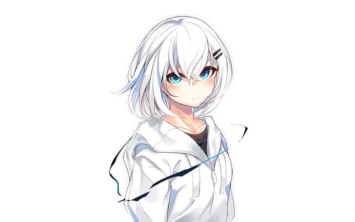 HD wallpaper: Anime, Original, Blue Eyes, Hoodie, White Hair | Wallpaper  Flare
