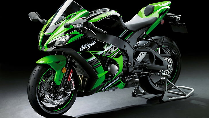 green and black Kawasaki Ninja, Kawasaki ninja h2r, sport bikes
