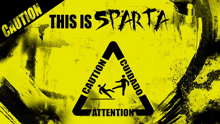 This is Sparta illustration, 300, warning signs, digital art