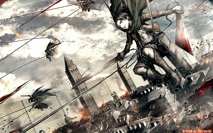 Attack on Titan digital wallpaper, Anime, Levi Ackerman, Shingeki No Kyojin, HD wallpaper