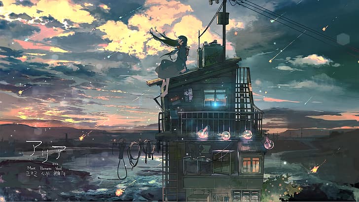anime girls, wind chimes, Cloud Z, HD wallpaper