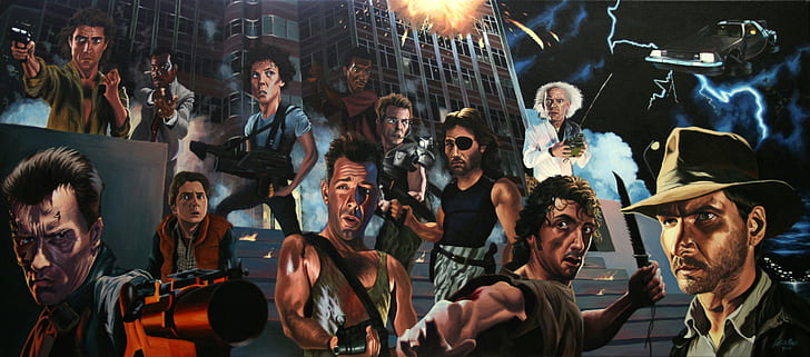 Escape from New York, Indiana Jones, Back to the Future, Terminator, HD wallpaper