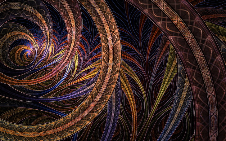 3D Gorgeous Abstraction, spiral abstract painting, Abstract 3D, HD wallpaper