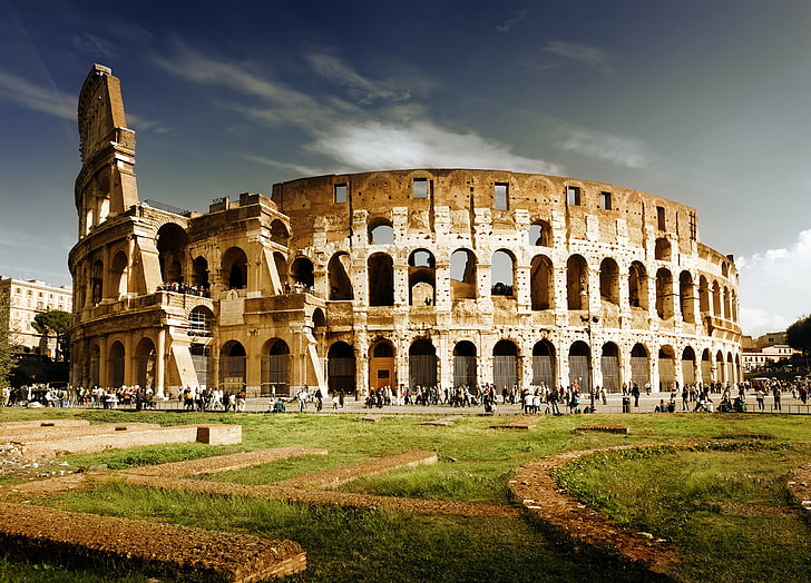 Colosseum, Rome Italy, old building, architecture, history, the past, HD wallpaper