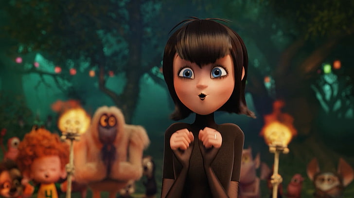 girl's red and black floral dress, Hotel Transylvania, movies, HD wallpaper