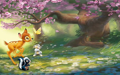 HD wallpaper: Cartoon Walt Disney Bambi Thumper And Flower Disney Hd  Wallpaper High Resolution 2560×1600 | Wallpaper Flare