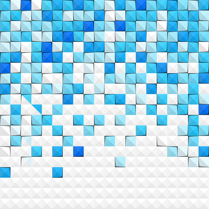 square, texture, digital art, white, blue, cyan, backgrounds, HD wallpaper
