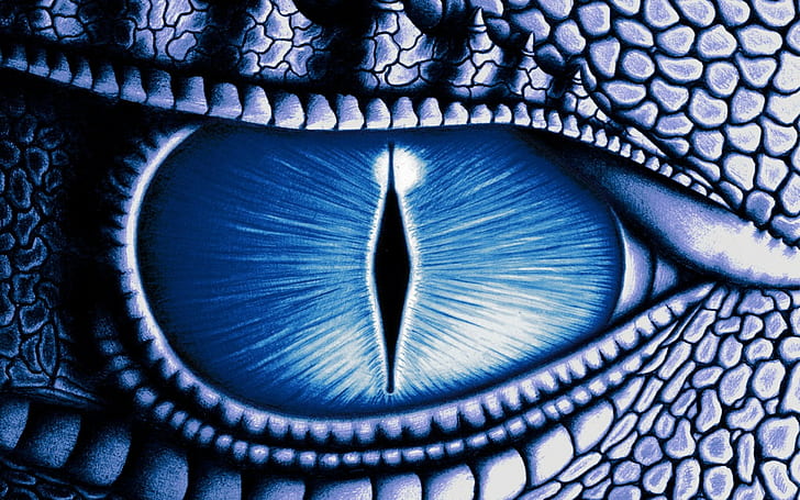 Dragon Eye, retro, Blue, 1920x1200, 4k pics, HD wallpaper
