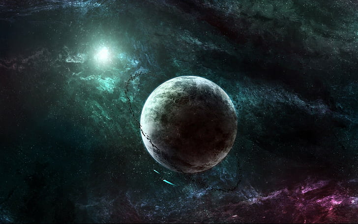 Space, Planet, Universe, Mystery, moon illustration, HD wallpaper