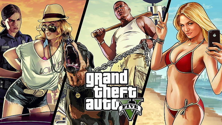 Grand Theft Auto, Grand Theft Auto V, Baseball Bat, Beach, Belt, HD wallpaper