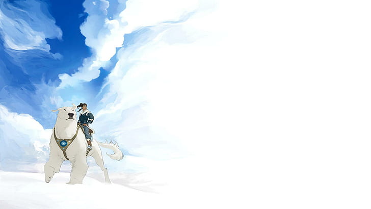 The Legend of Korra, Korra, Naga, Anime, White, HD wallpaper