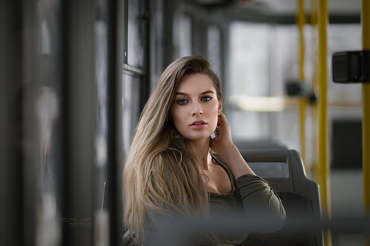 Robert Chrenka, model, women, blonde, portrait, Lucie Syrohova, HD wallpaper