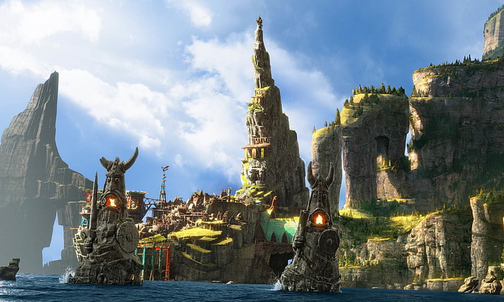 Movie, How to Train Your Dragon 2, City, Fantasy, HD wallpaper