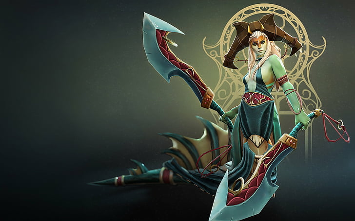 Dota, DotA 2, Naga Siren (Dota 2), Sword, Woman Warrior, HD wallpaper