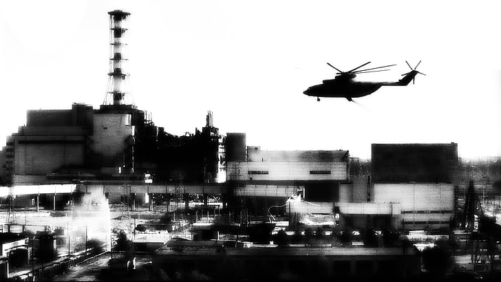 black and white building painting, military, aircraft, military aircraft, HD wallpaper