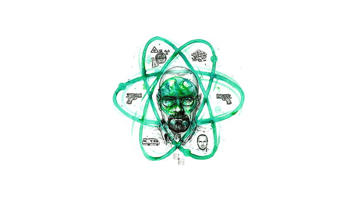 man's face with green star illustration, Breaking Bad, Walter White, HD wallpaper