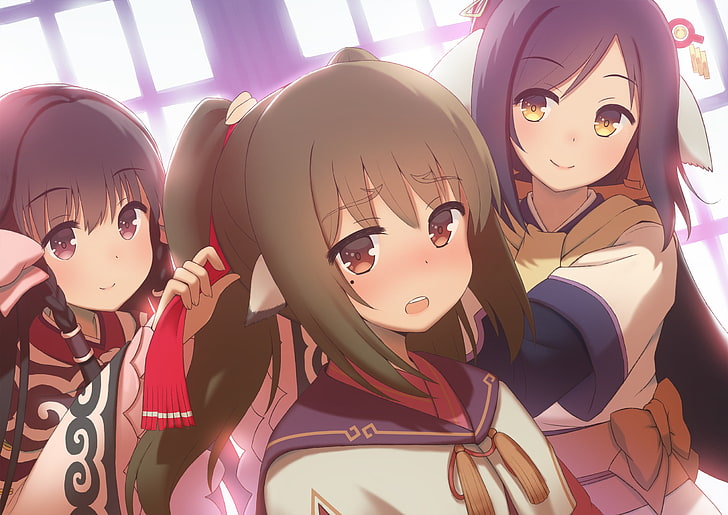 anime girls, Utawarerumono, Kuon (Utawarerumono), Nekone (Utawarerumono), HD wallpaper
