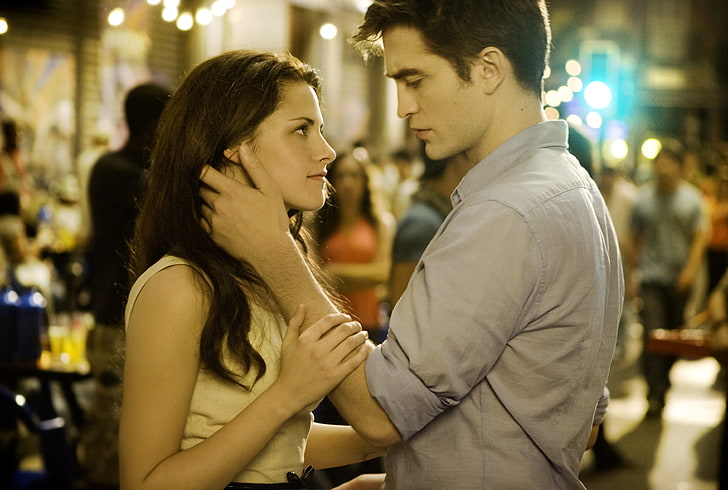 Twilight Bella and Edward Cullen, Dawn, Kristen Stewart, Robert Pattinson, HD wallpaper
