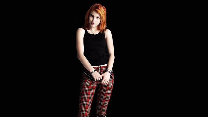 simple background, Paramore, Hayley Williams, redhead, women, HD wallpaper