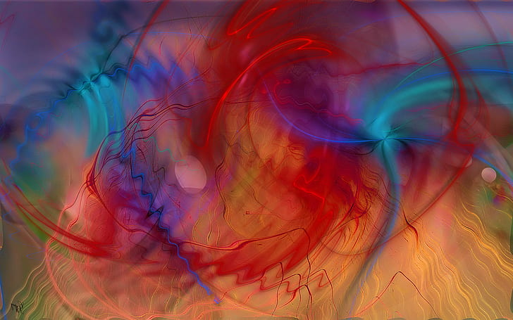 Colors HD, red yellow and blue abstract illustration, HD wallpaper