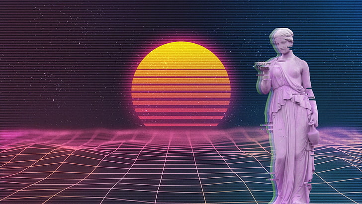 vaporwave, classical, classical art, pink color, art and craft