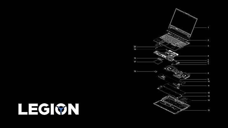 HD wallpaper: Lenovo, Legion 5, Exploded View, Exploded-view diagram,  15ACH6 | Wallpaper Flare