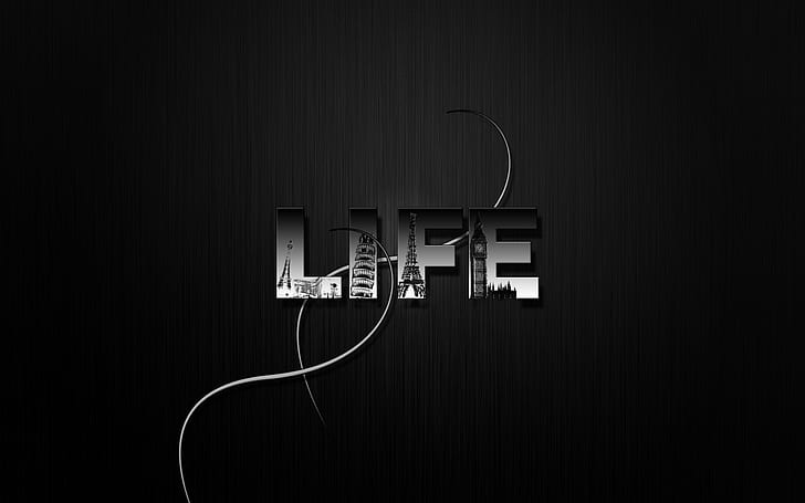 HD wallpaper: Black and White Life, background, dark, life letters |  Wallpaper Flare