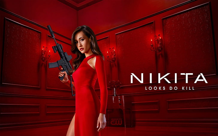 Nikita TV series HD widescreen Wallpaper, Nikia Looks do Kill poster, HD wallpaper
