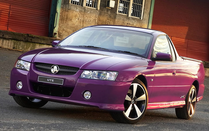 purple car, holden commodore, vz, pickup, mode of transportation, HD wallpaper