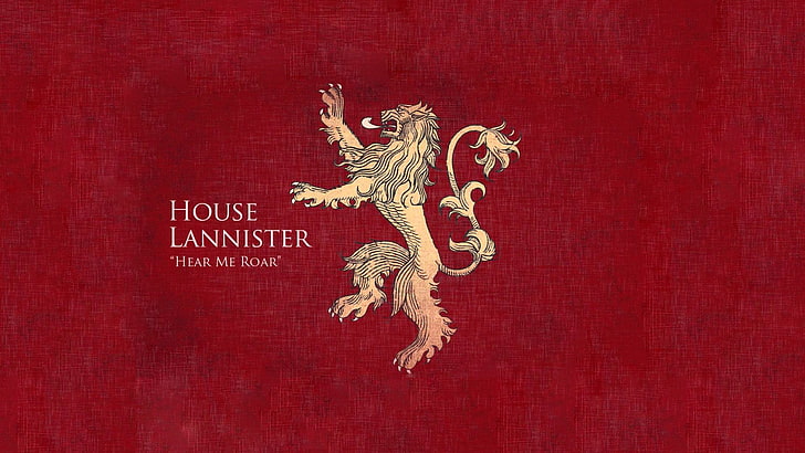 House of Lannister logo, House Lannister, Game of Thrones, red