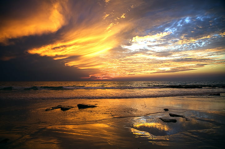 landscape photography of sea during sunset, broome, broome, Cable Beach
