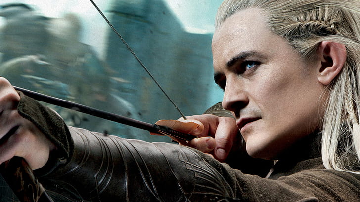 The Lord of the Rings The Hobbit Legolas Bow Arrow Orlando Bloom HD, HD wallpaper