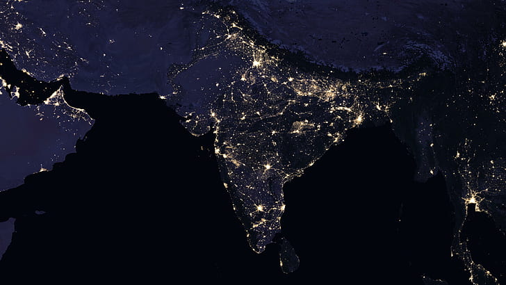 HD wallpaper: india, nasa, map, city lights, night, earth, darkness, planet  | Wallpaper Flare