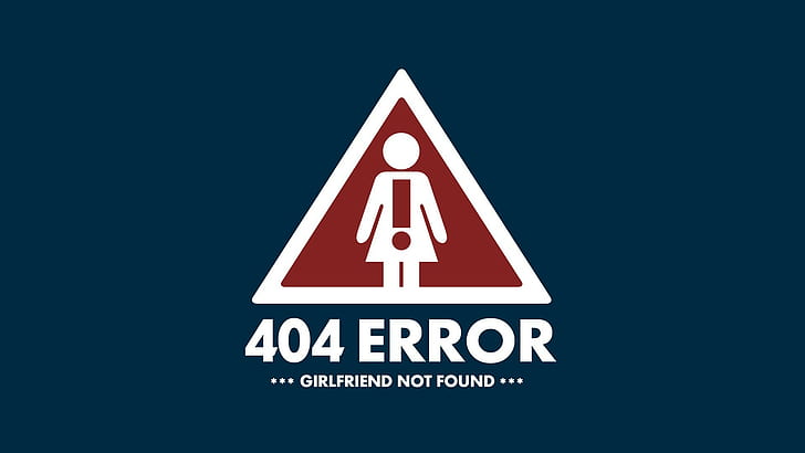 humor, triangle, 404 Not Found, typography, minimalism, blue background, HD wallpaper