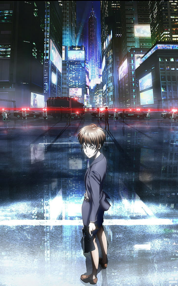 anime psycho pass tsunemori akane, city, illuminated, built structure, HD wallpaper