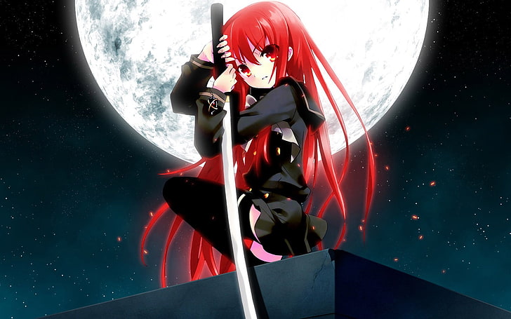 HD wallpaper: red haired black suit animae illustration, anime girls,  Shakugan no Shana | Wallpaper Flare