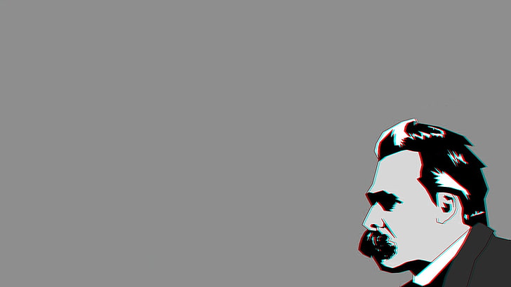 Chromatic Aberration, Friedrich Nietzsche, Philosophers, Simple Background, HD wallpaper