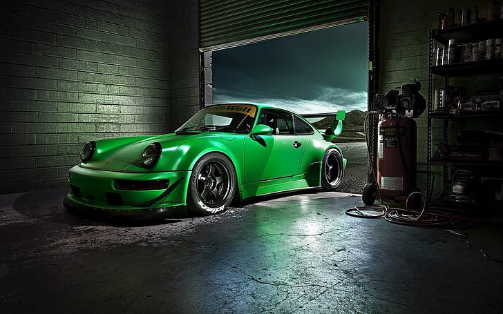Hd Wallpaper Green Porsche Carrera Green Sports Coupe Wallpaper Flare
