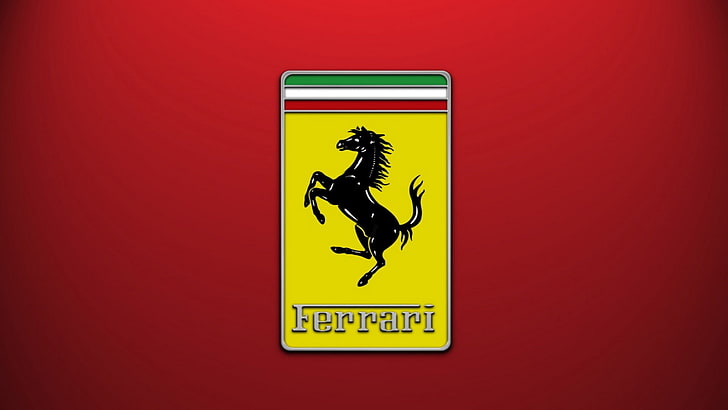 Ferrari logo, symbol, illustration, vector, sign, red, backgrounds, HD wallpaper
