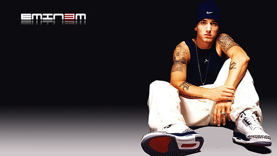 Hd Wallpaper Eminem Dynamite Lighter Tattoo Men Singer Blue Background Wallpaper Flare